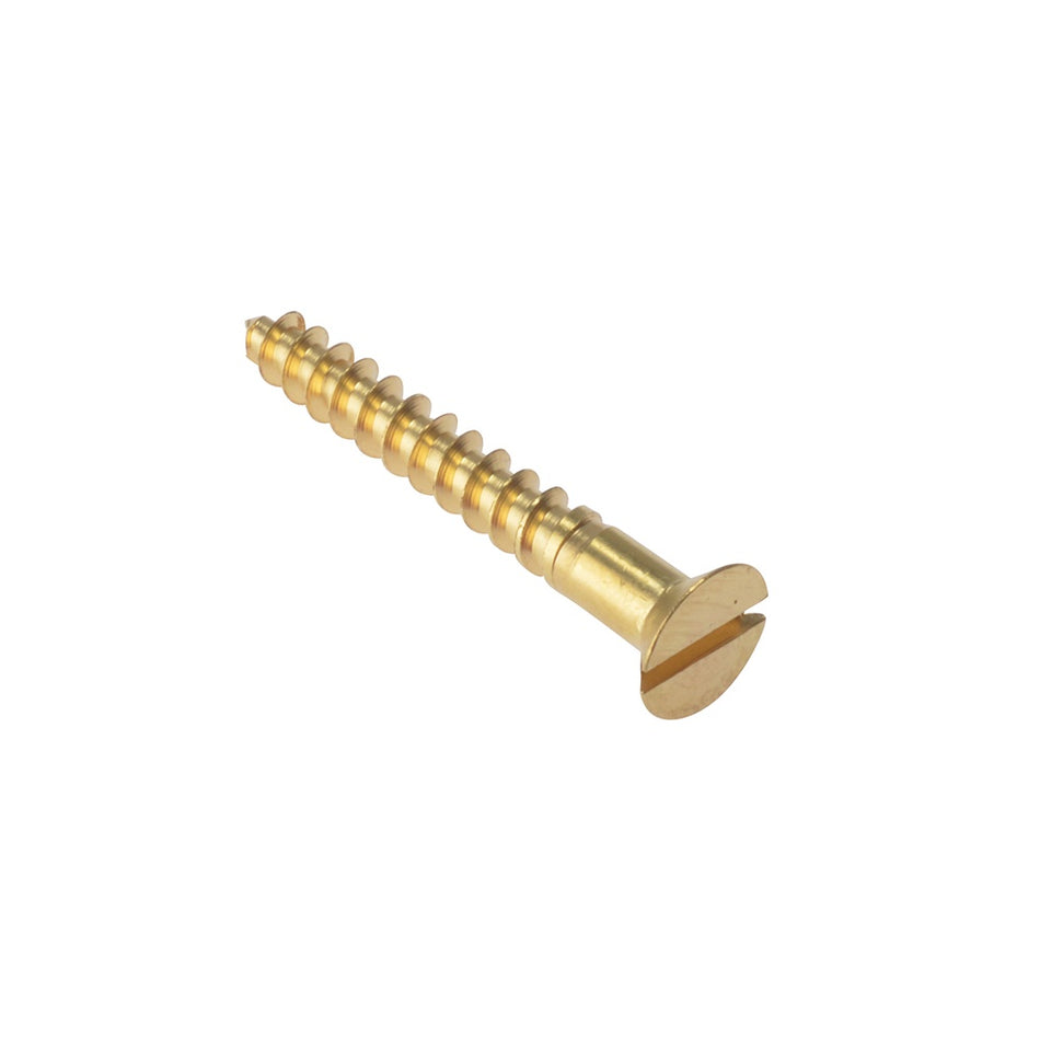 Forgefix Wood Screw Slotted CSK Solid Brass 1.3/4 x 8 Box 200