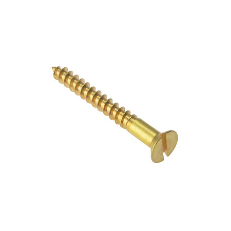 Forgefix Wood Screw Slotted CSK Solid Brass 3 x 10 Box 100