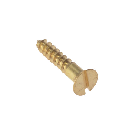 Forgefix Wood Screw Slotted CSK Solid Brass 3/4 x 4 Box 200