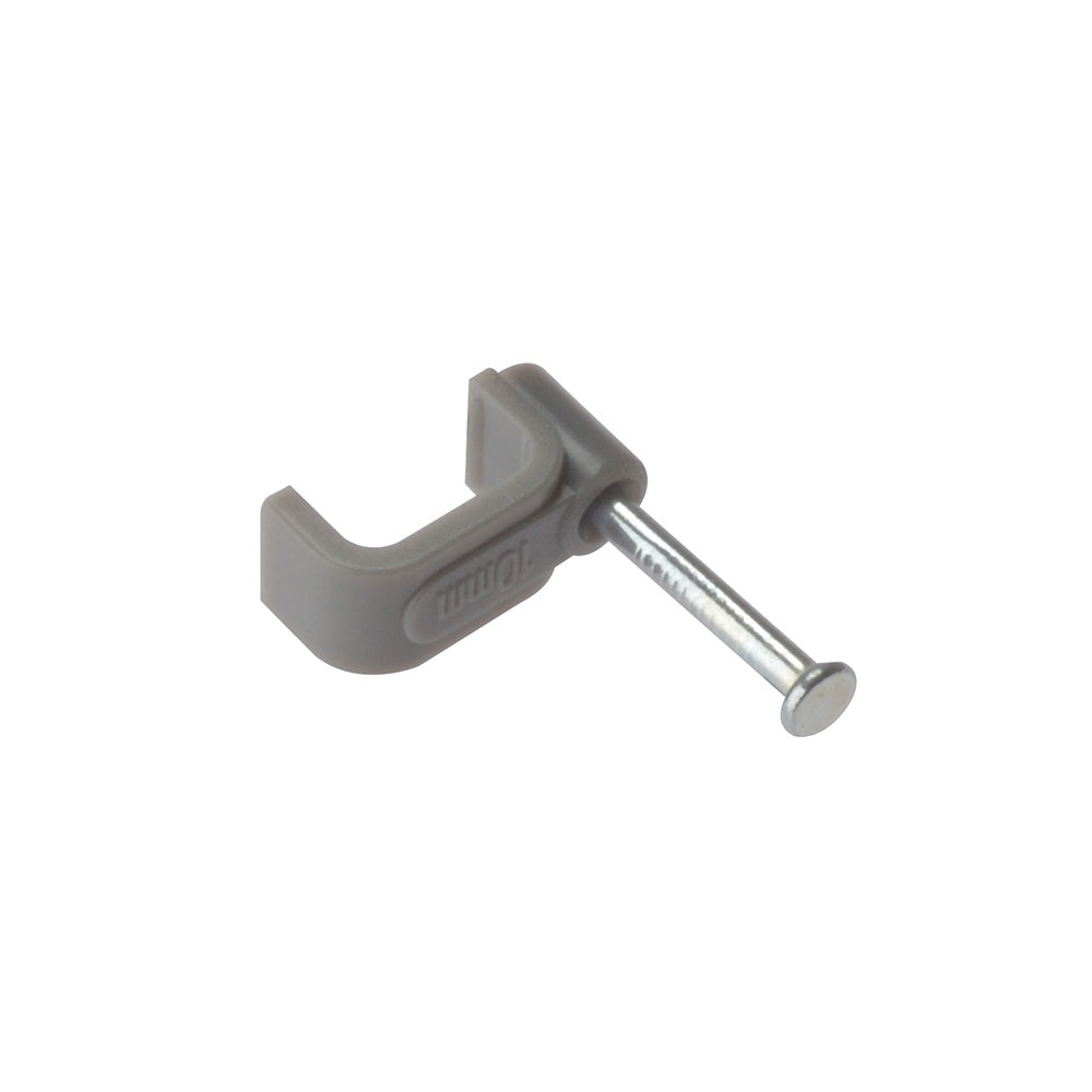 Forgefix Cable Clip Flat Grey 2.50mm Box 100
