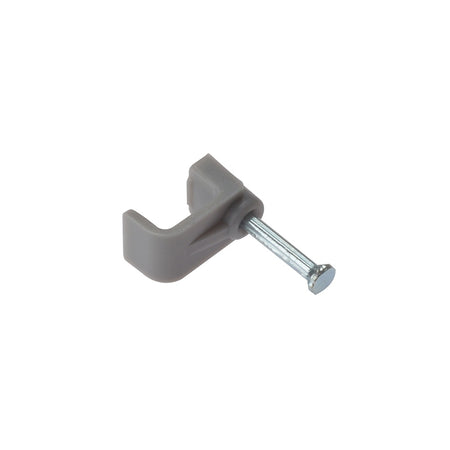 Forgefix Cable Clip Flat Grey 4.00mm Box 100