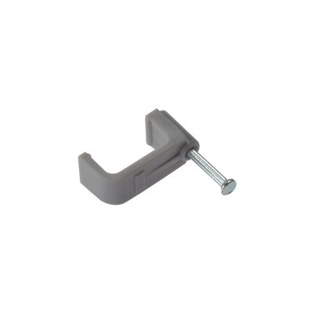 Forgefix Cable Clip Flat Grey 6.00mm Box 100