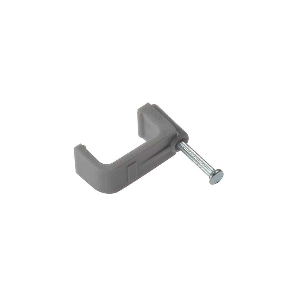 Forgefix Cable Clip Flat Grey 6.00mm Box 100