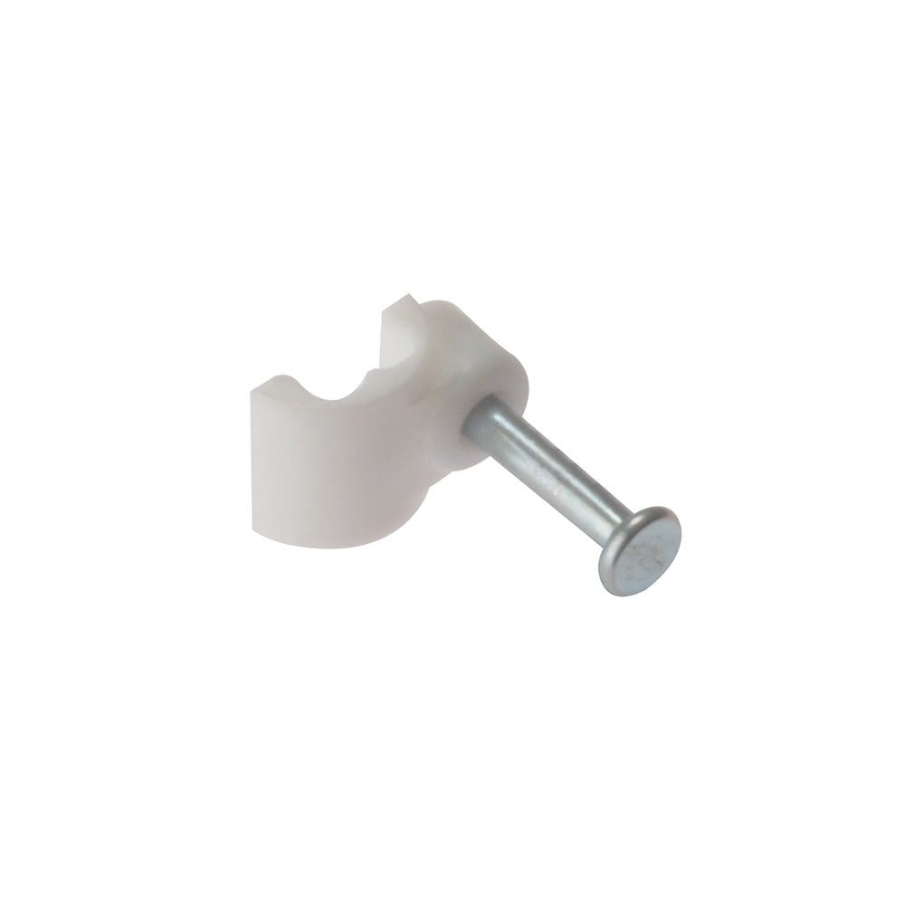 Forgefix Cable Clip Flat White Bellwire Box 100