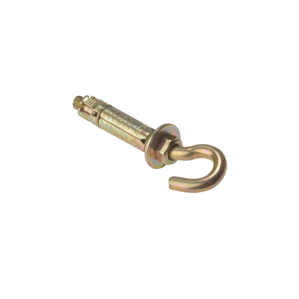 Forgefix Hook Bolt Zinc Yellow Passivated M6 Bag 10