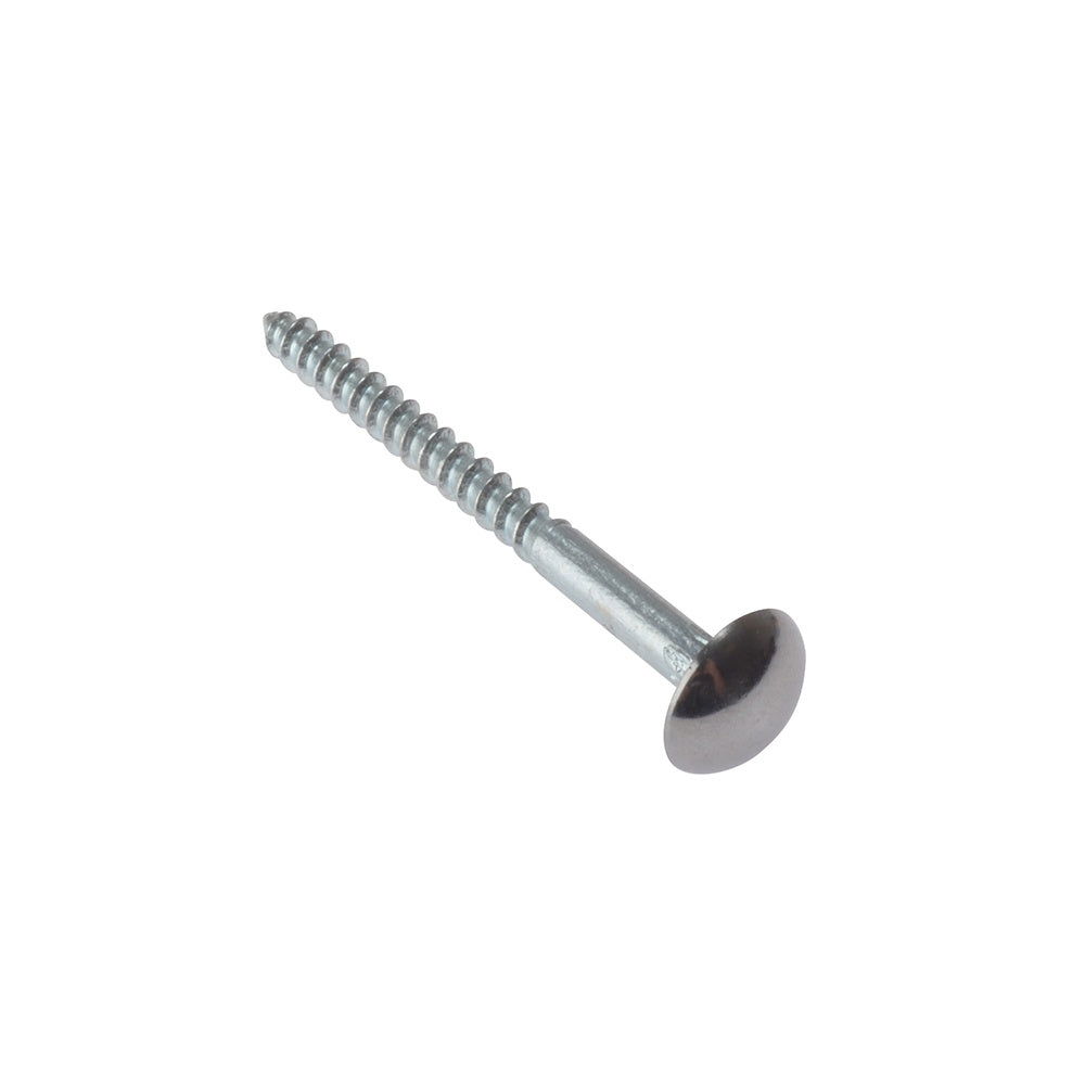Forgefix Mirror Screw Chrome Domed Top Slotted CSK ST ZP 3/4 x 8 Bag 10