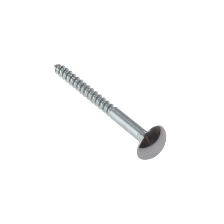 Forgefix Mirror Screw Chrome Domed Top Slotted CSK ST ZP 3/4 x 8 Bag 10