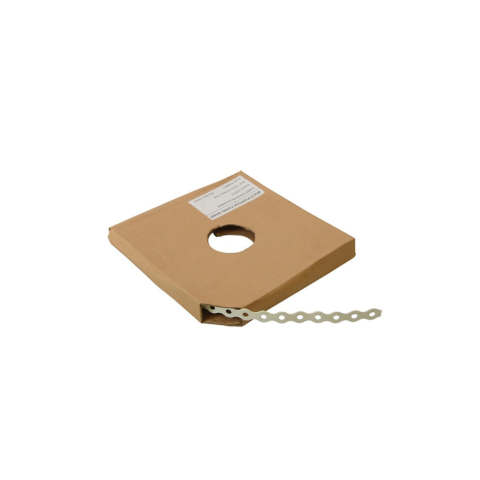 Forgefix White Plastic Coated Pre-Galvanised Band 12mm x 0.8 x 10m Box 1