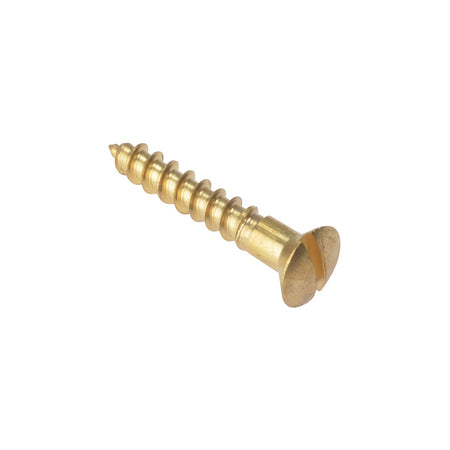 Forgefix Wood Screw Slotted Raised Head ST Solid Brass 1 x 8 Box 200