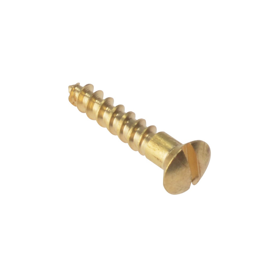 Forgefix Wood Screw Slotted Raised Head ST Solid Brass 5/8 x 6 Box 200