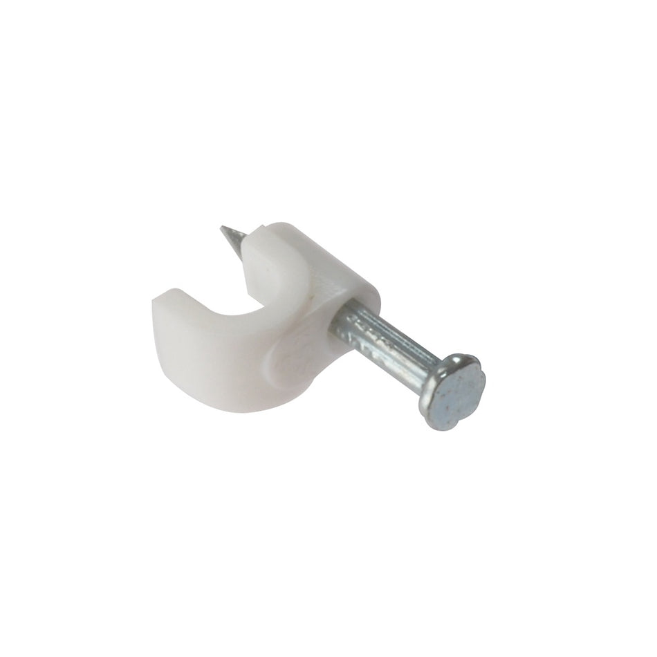 Forgefix Cable Clip Round White 4-5mm Box 200