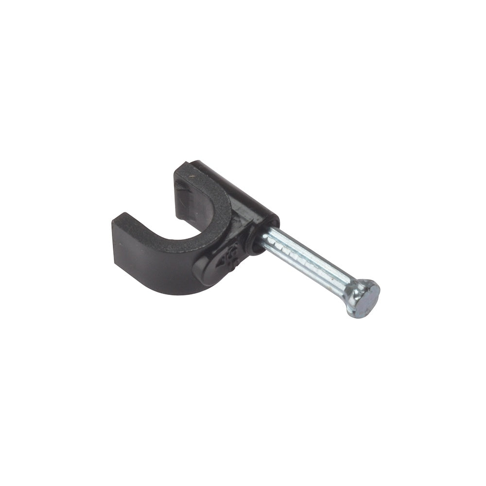 Forgefix Cable Clip Round Coax Black 6-7mm Box 100