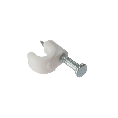 Forgefix Cable Clip Round White 6-7mm Box 100