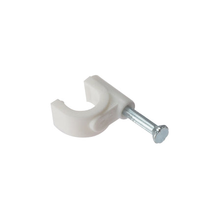 Forgefix Cable Clip Round White 9-11mm Box 100