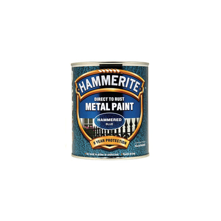 Hammerite Direct to Rust Hammered Finish Metal Paint Blue 750ml