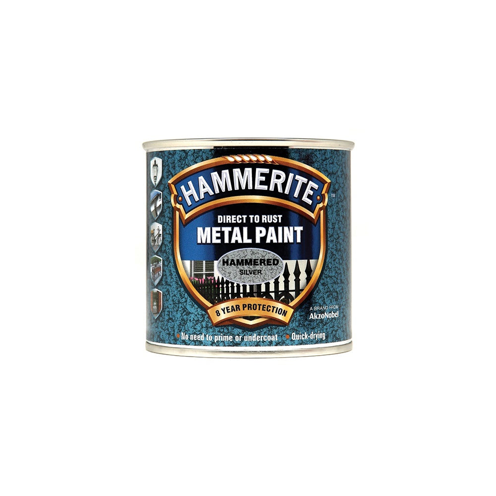 Hammerite Direct to Rust Hammered Finish Metal Paint Black 2.5 Litre