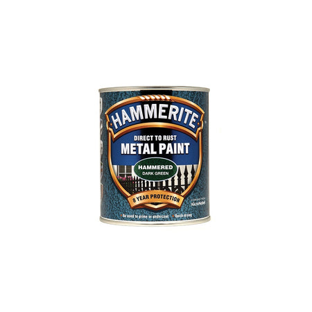 Hammerite Direct to Rust Hammered Finish Metal Paint Dark Green 750ml