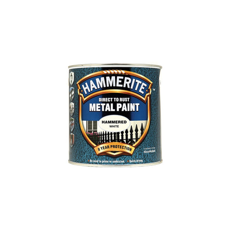 Hammerite Direct to Rust Hammered Finish Metal Paint White 2.5 Litre