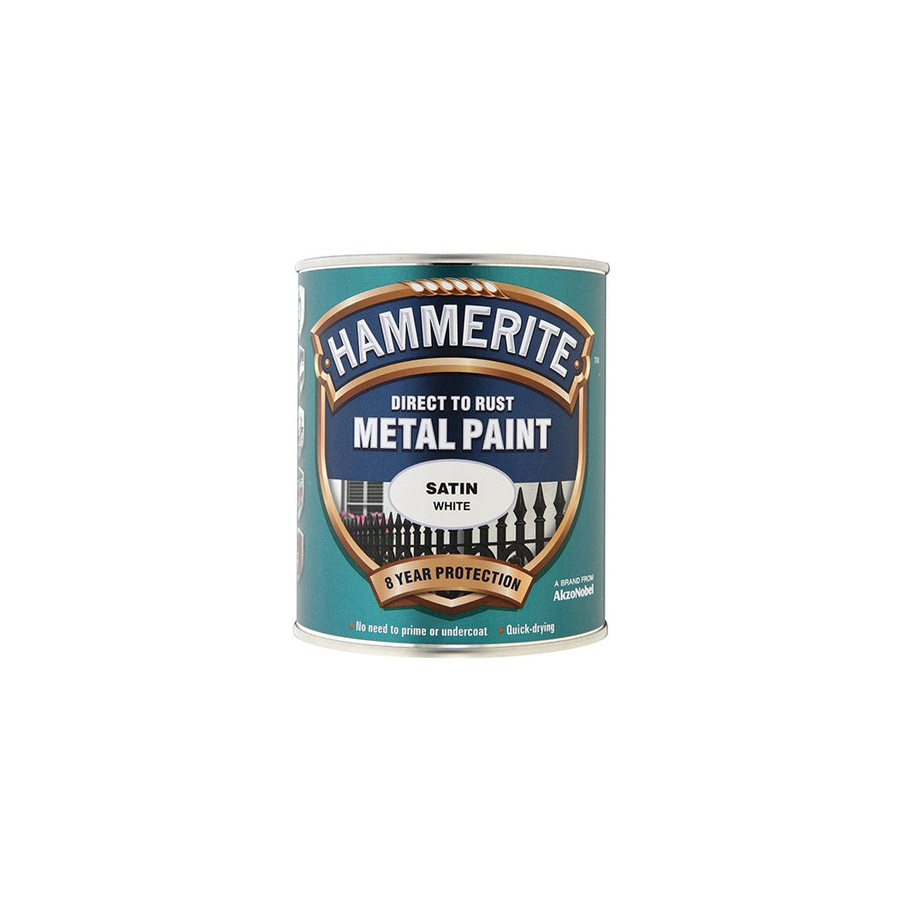 Hammerite Direct to Rust Satin Finish Metal Paint White 750ml