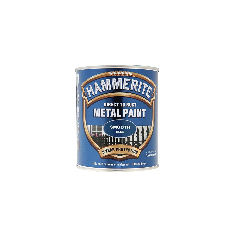 Hammerite Direct to Rust Smooth Finish Metal Paint Blue 750ml