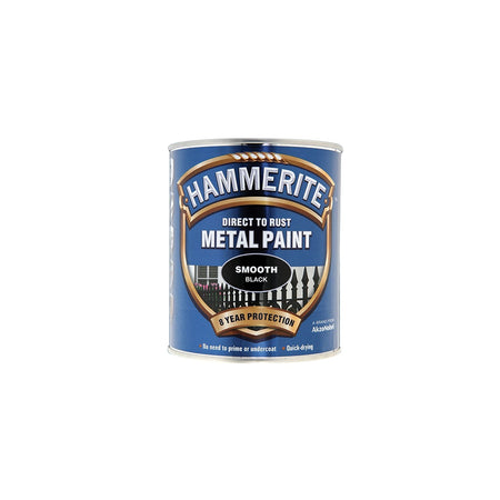 Hammerite Direct to Rust Smooth Finish Metal Paint Black 750ml