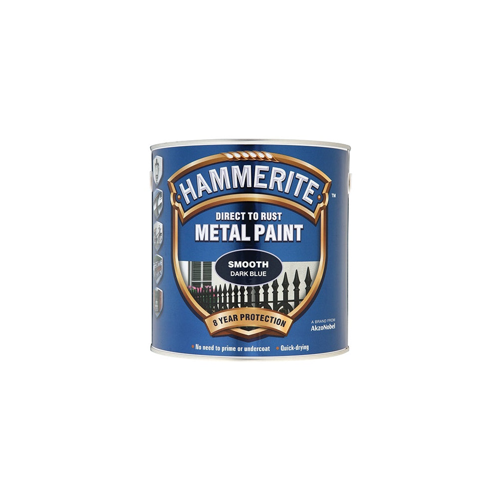 Hammerite Direct to Rust Smooth Finish Metal Paint Dark Blue 2.5 Litre