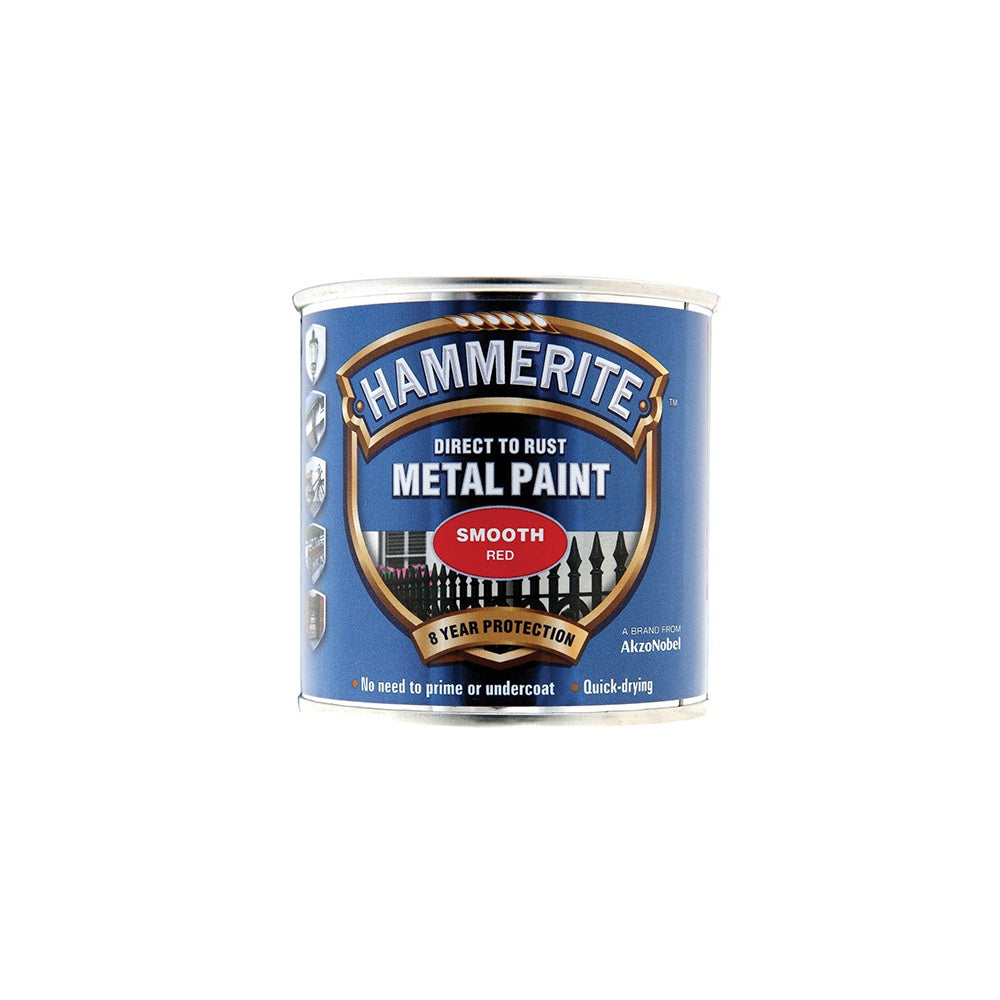 Hammerite Direct to Rust Smooth Finish Metal Paint Red 250ml
