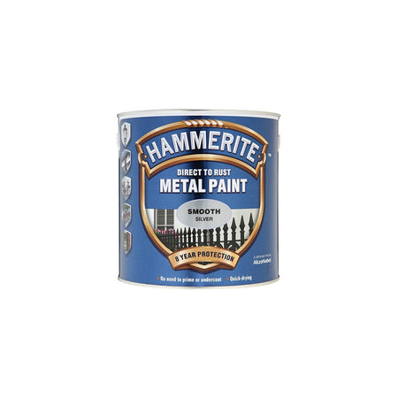 Hammerite Direct to Rust Smooth Finish Metal Paint Silver 2.5 Litre