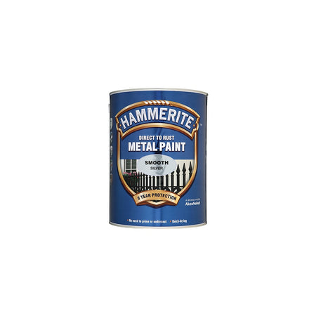 Hammerite Direct to Rust Smooth Finish Metal Paint Silver 5 Litre