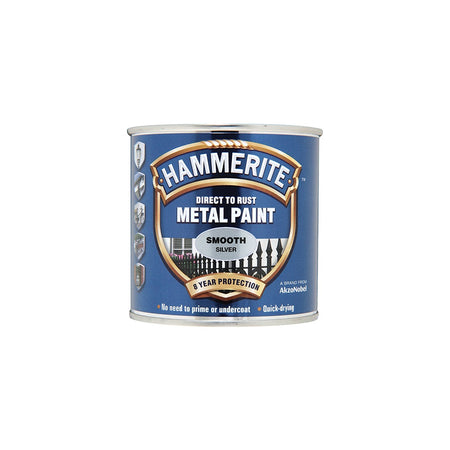 Hammerite Direct to Rust Smooth Finish Metal Paint Silver 750ml