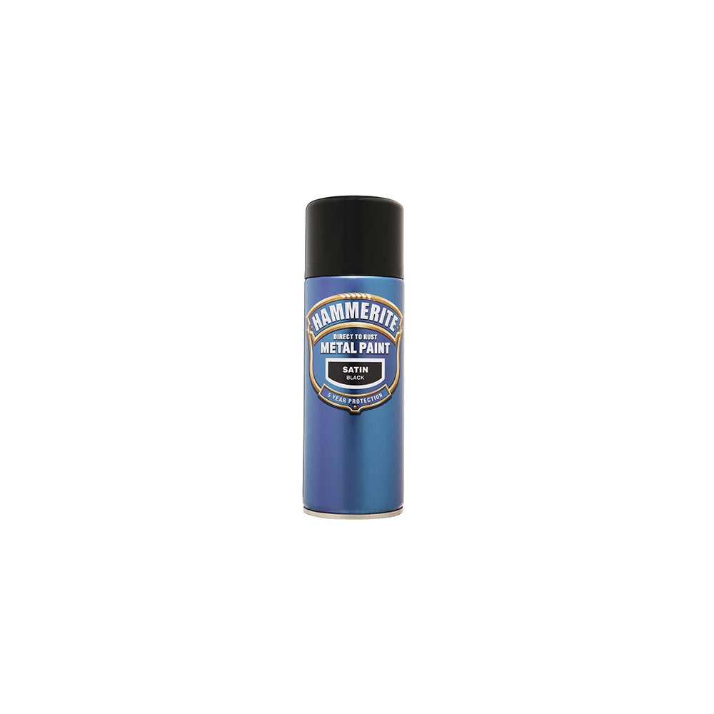 Hammerite Direct to Rust Smooth Finish Aerosol Satin Black 400ml