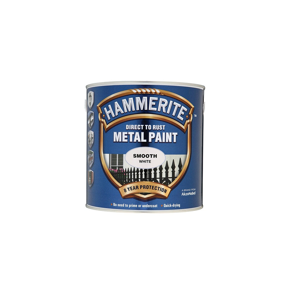 Hammerite Direct to Rust Smooth Finish Metal Paint White 2.5 Litre