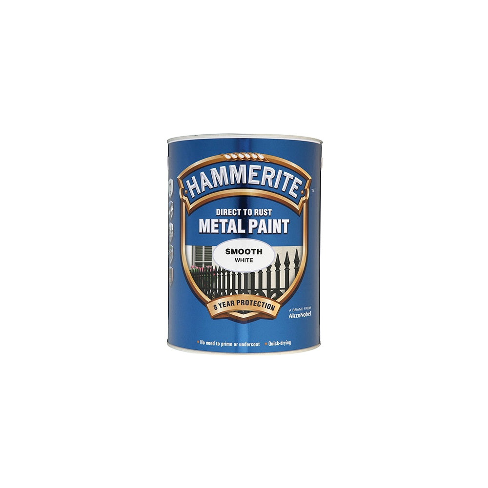 Hammerite Direct to Rust Smooth Finish Metal Paint White 5 Litre