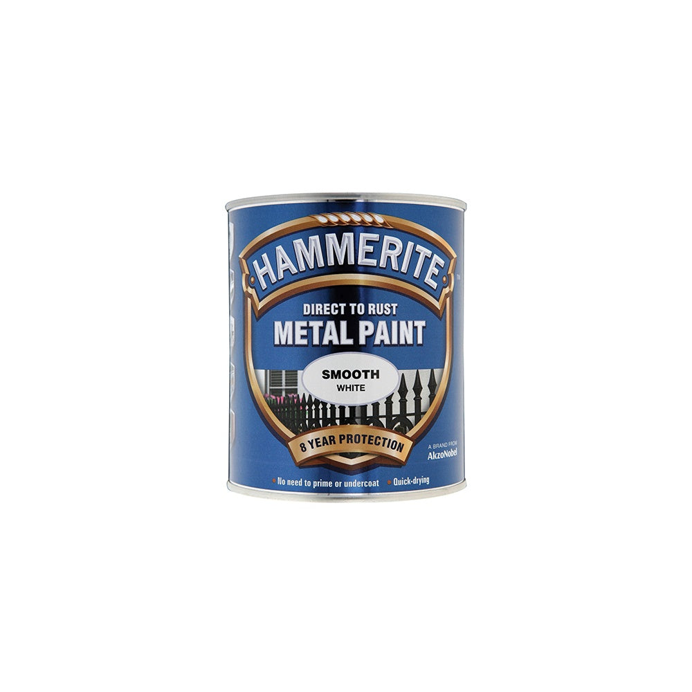 Hammerite Direct to Rust Smooth Finish Metal Paint White 750ml