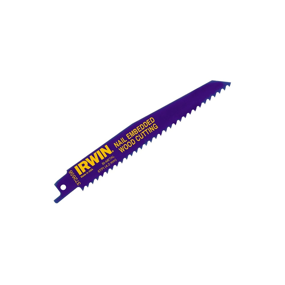 IRWIN Sabre Saw Blade Nail Embeded Wood 656R Pack of 2