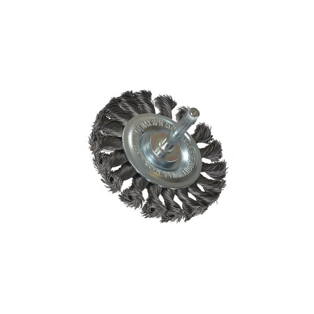 Lessmann Steel Wire Shanked Wire Brush 75mm x 8 x 15 0.35mm Knotted Wire