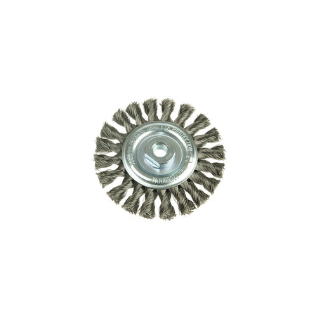 Lessmann Knot Wheel Brush 115mm x 14mm 22.2 Stainless Steel Wire