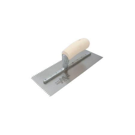 Marshalltown Notched Trowel 701S Vee 3/16in Wooden Handle 11 x 4.1/2in