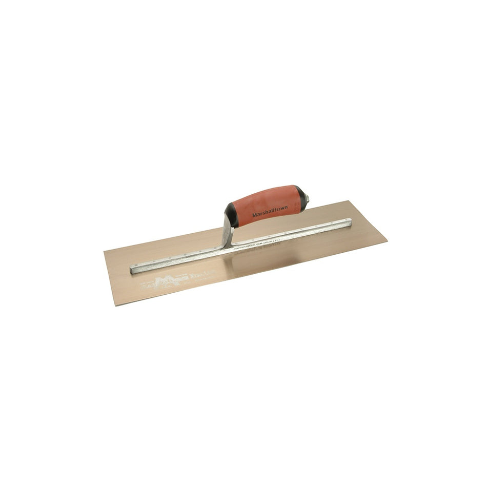 Marshalltown MPB165GSD Pre-Worn Plasterers Trowel Gold Stainless Steel DuraSoft 16in x 5in