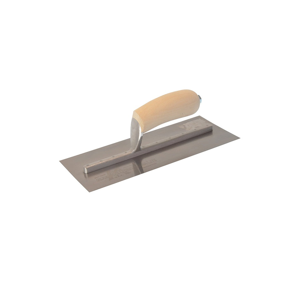 Marshalltown MXS1SS Plasterers Finishing Trowel Stainless Steel Wooden Handle 11in x 4.1/2in