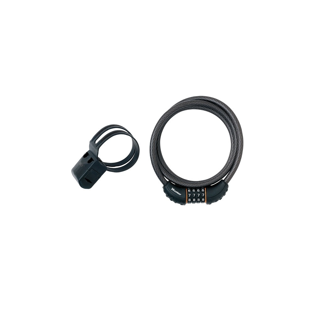 Master Lock Black Braided Steel Combination Cable 1.8m x 10mm