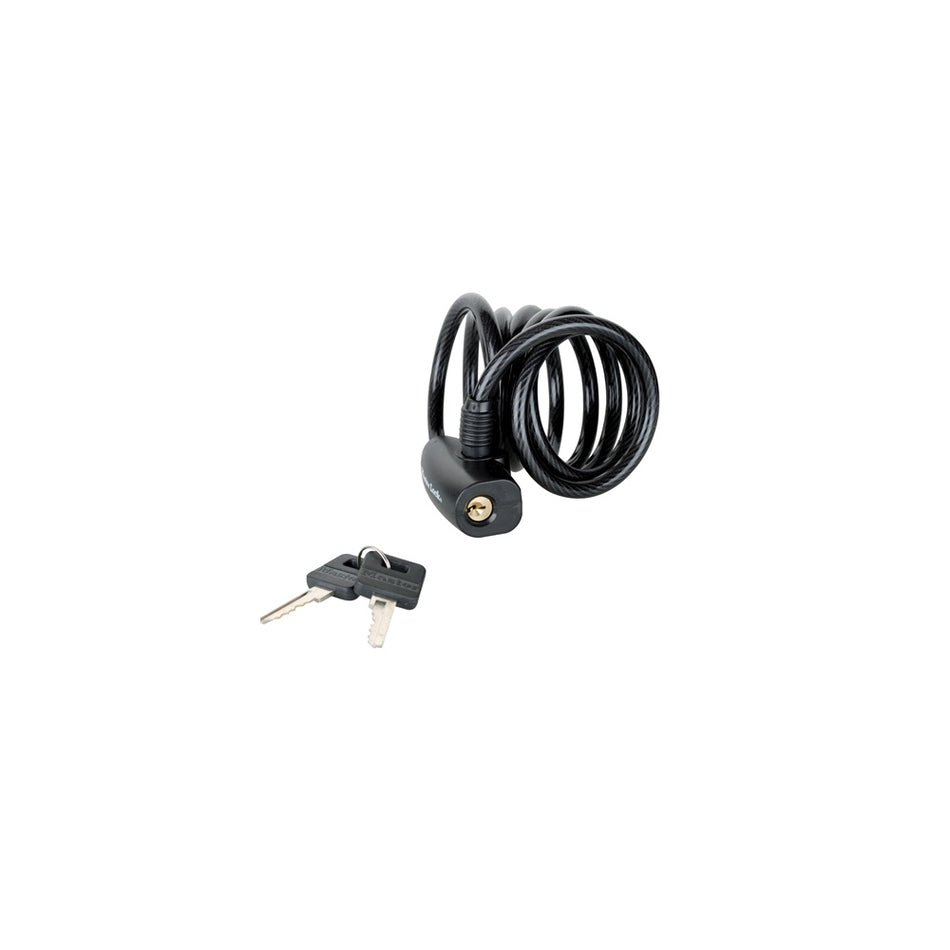 Master Lock Black Self Coiling Keyed Cable 1.8m x 8mm