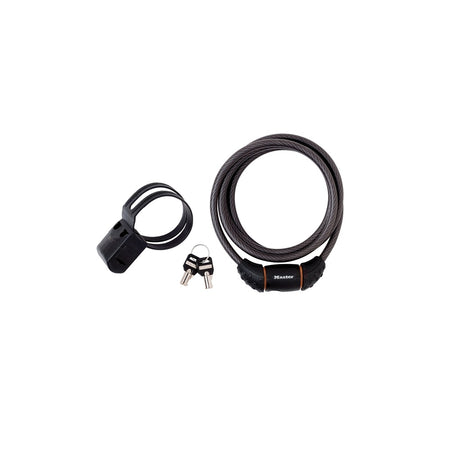 Master Lock Black Braided Steel Keyed Cable 1.8m x 10mm