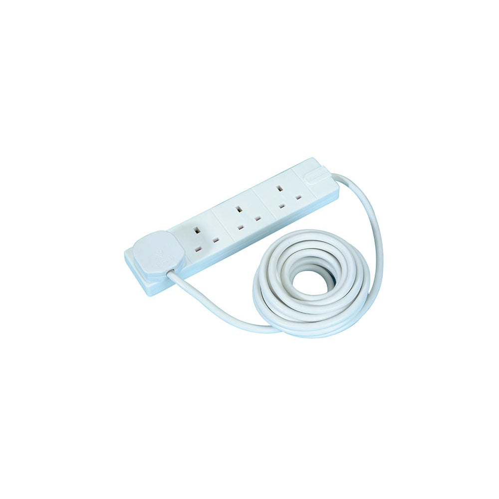 Masterplug Extension Lead 240 Volt 4 Gang 13 Amp White 5 Metre