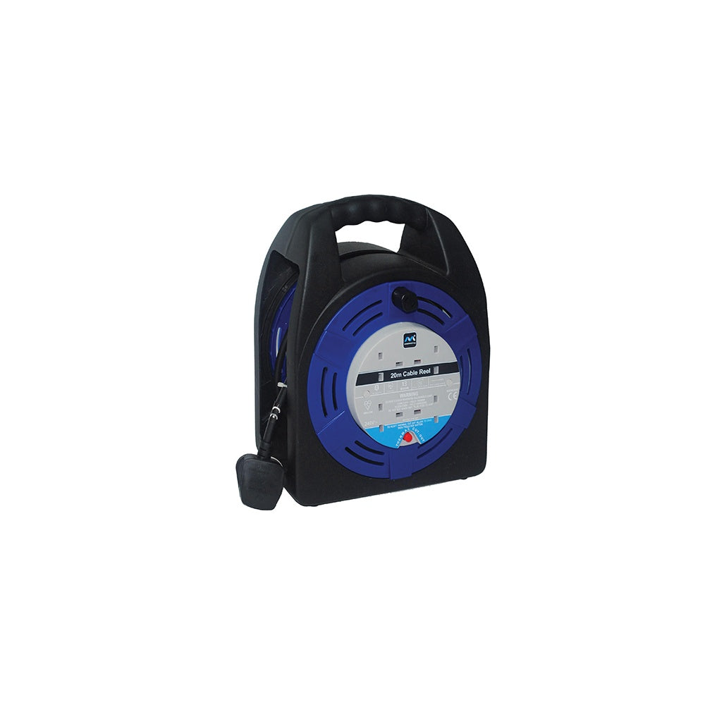 Masterplug Cassette Reel 20 Metre 4 Socket 13A Thermal Cut-Out 240 Volt