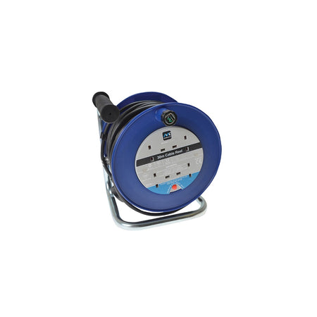 Masterplug Heavy-Duty Cable Reel 30 Metre 4 Socket 13A Thermal Cut-Out 240 Volt