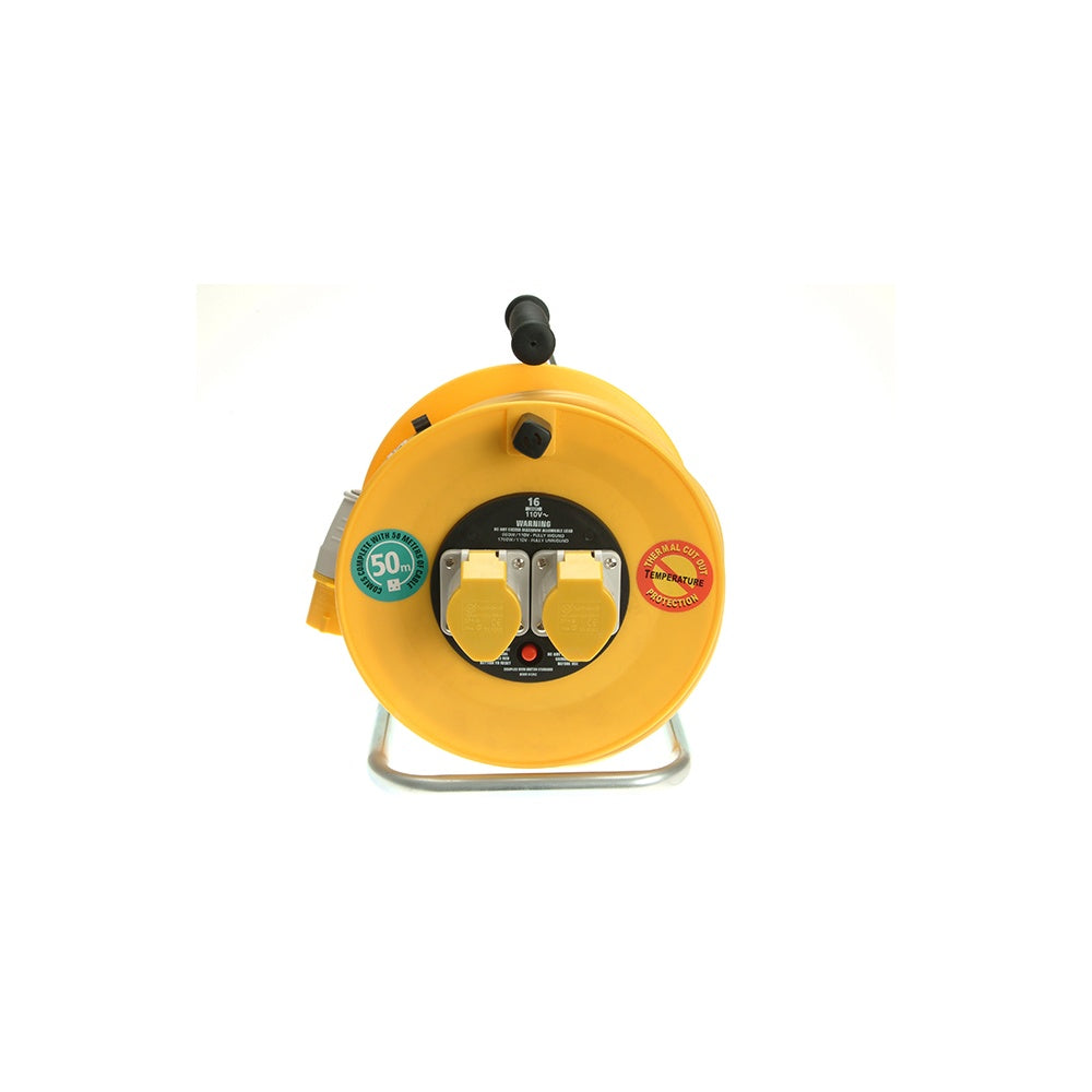 Masterplug Cable Reel 50 Metre 16A 110 Volt Thermal Cut-Out