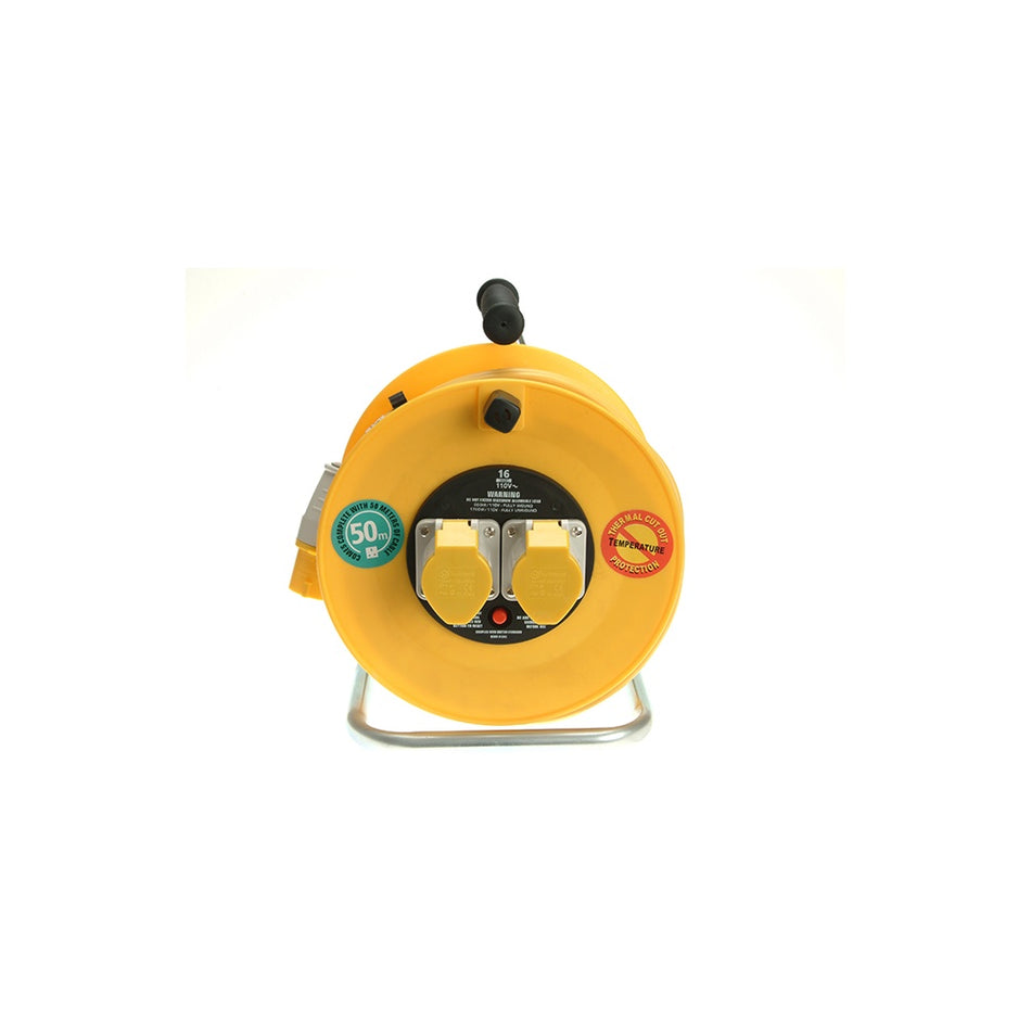 Masterplug Cable Reel 50 Metre 16A 110 Volt Thermal Cut-Out