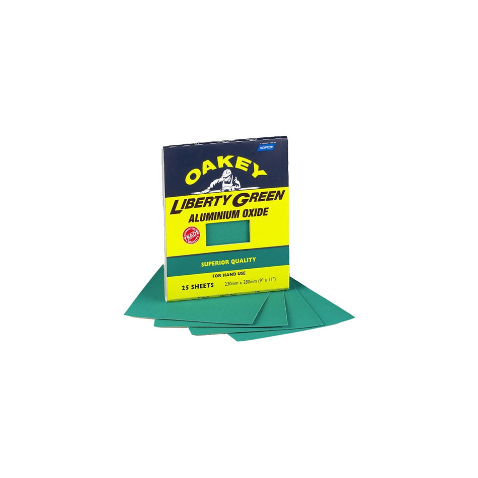 Oakey Multi Purpose Green Aluminium Oxide Sheets 230 x 280mm Assorted (4)