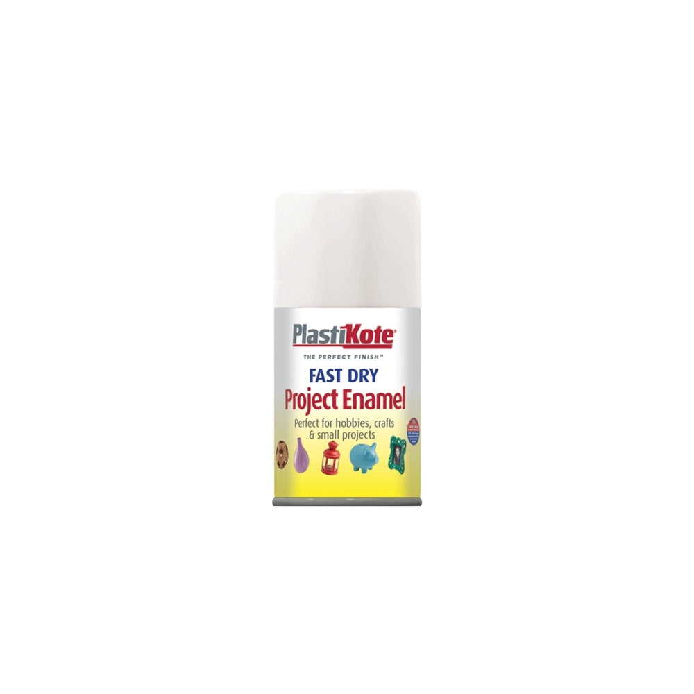 Plasti-kote Fast Dry Enamel Aerosol White Gloss 100ml